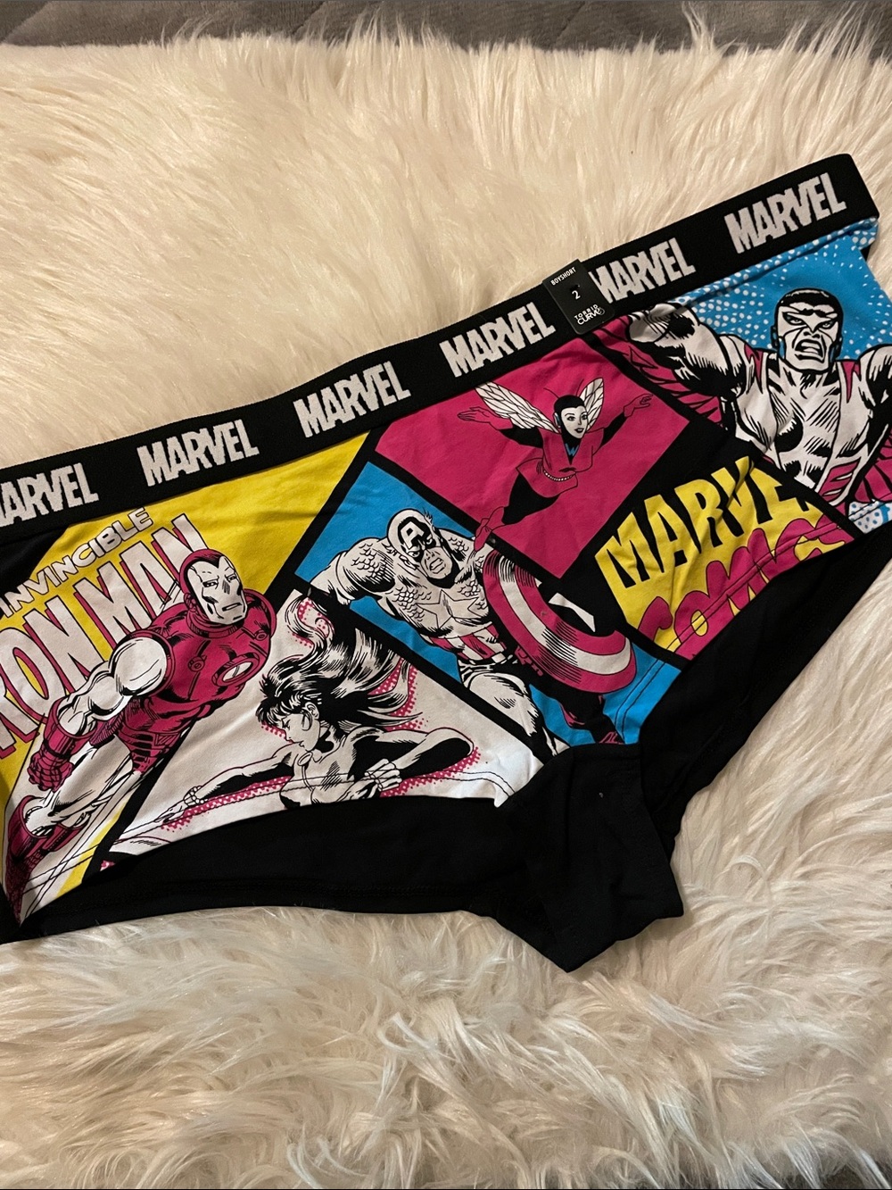 TORRID CURVE Marvel Colorblock Comic Boyshorts Sz2 NWT